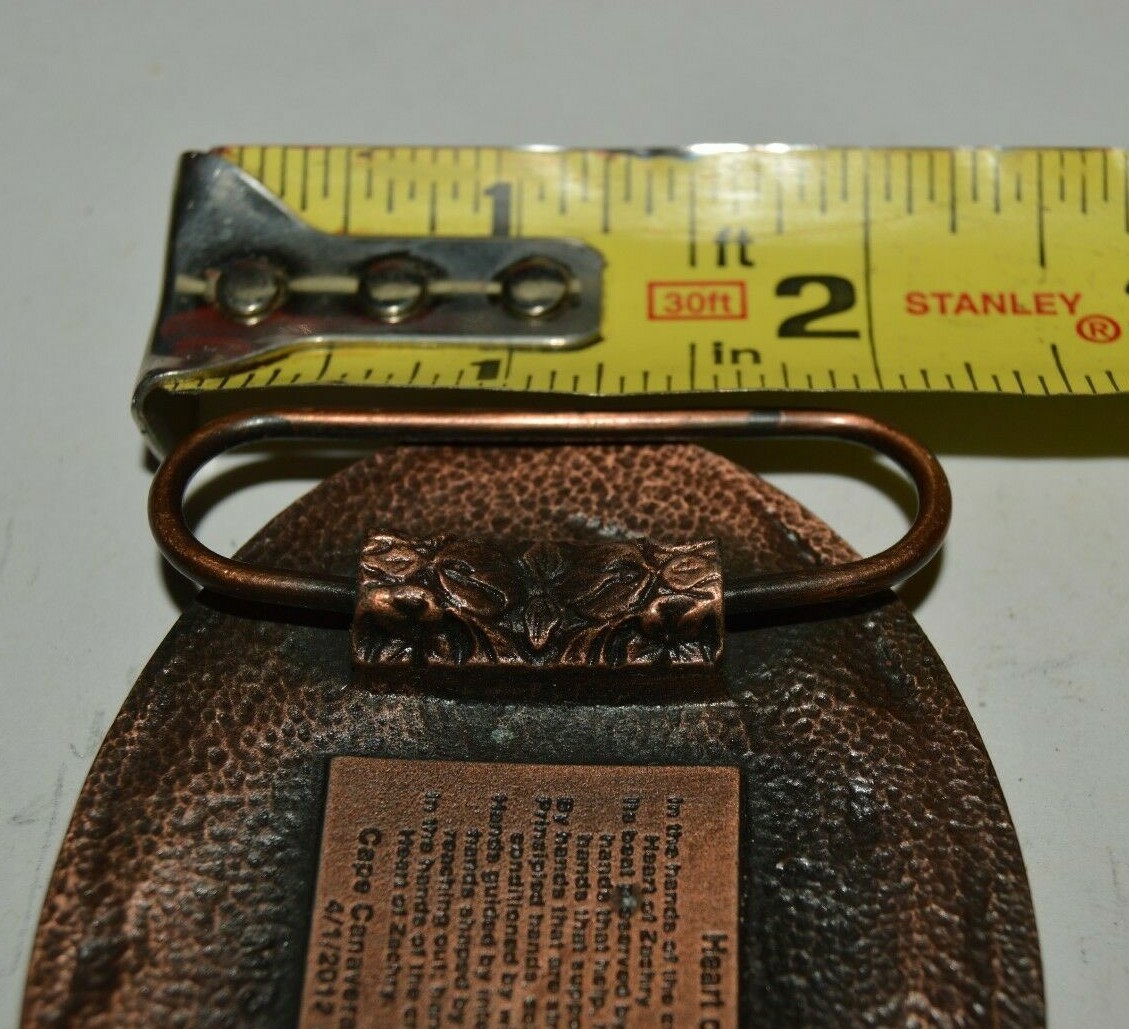 2012 Heart of Zachary Cape Canaveral Energy Center Award Brass Tone Belt Buckle