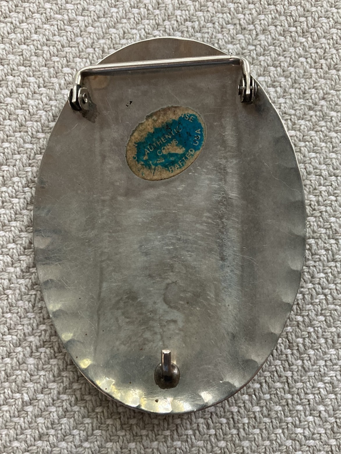 Vintage Belt Buckle, Double Buffalo, 10 Nickel, Turquoise Coral USA Southwestern