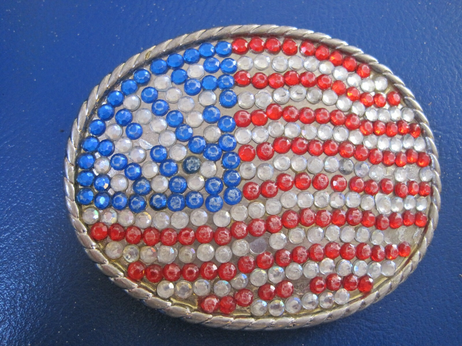 Blingy USA Flag Belt Buckle *missing some bling*