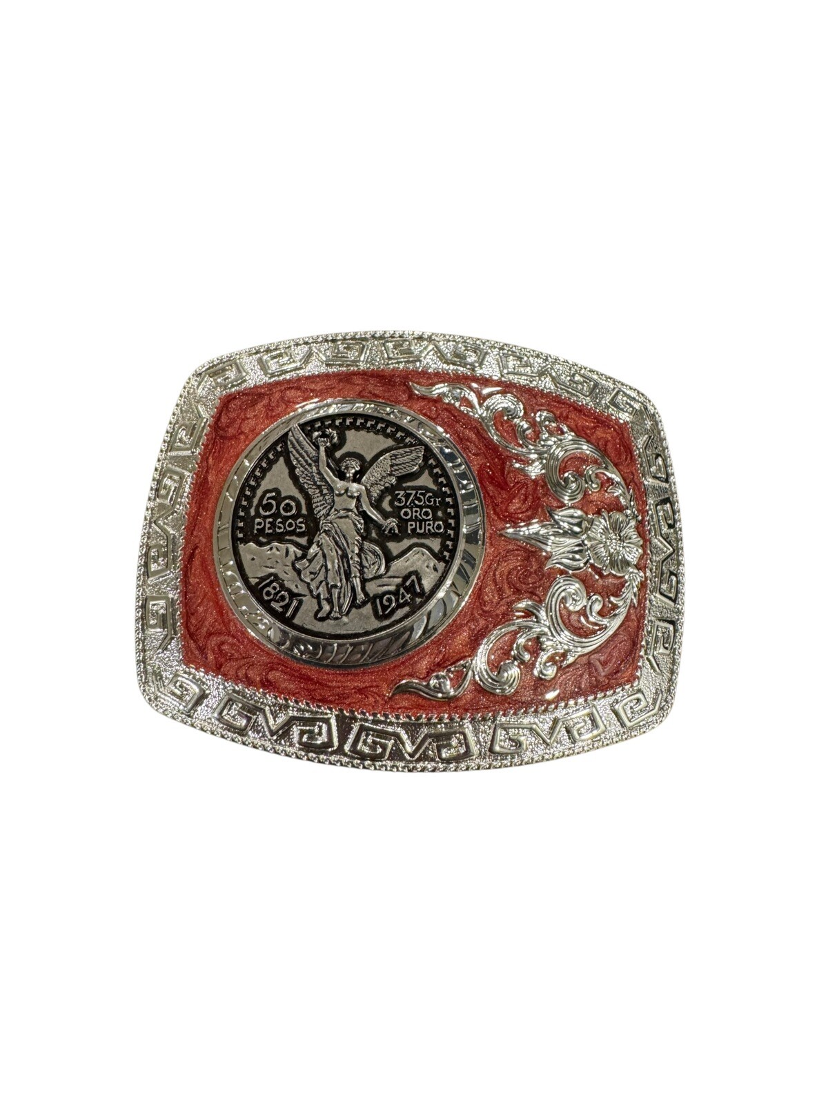 Hebilla Vaquera Centenario Moneda Mexico Coin Western Style Cowboy Buckle