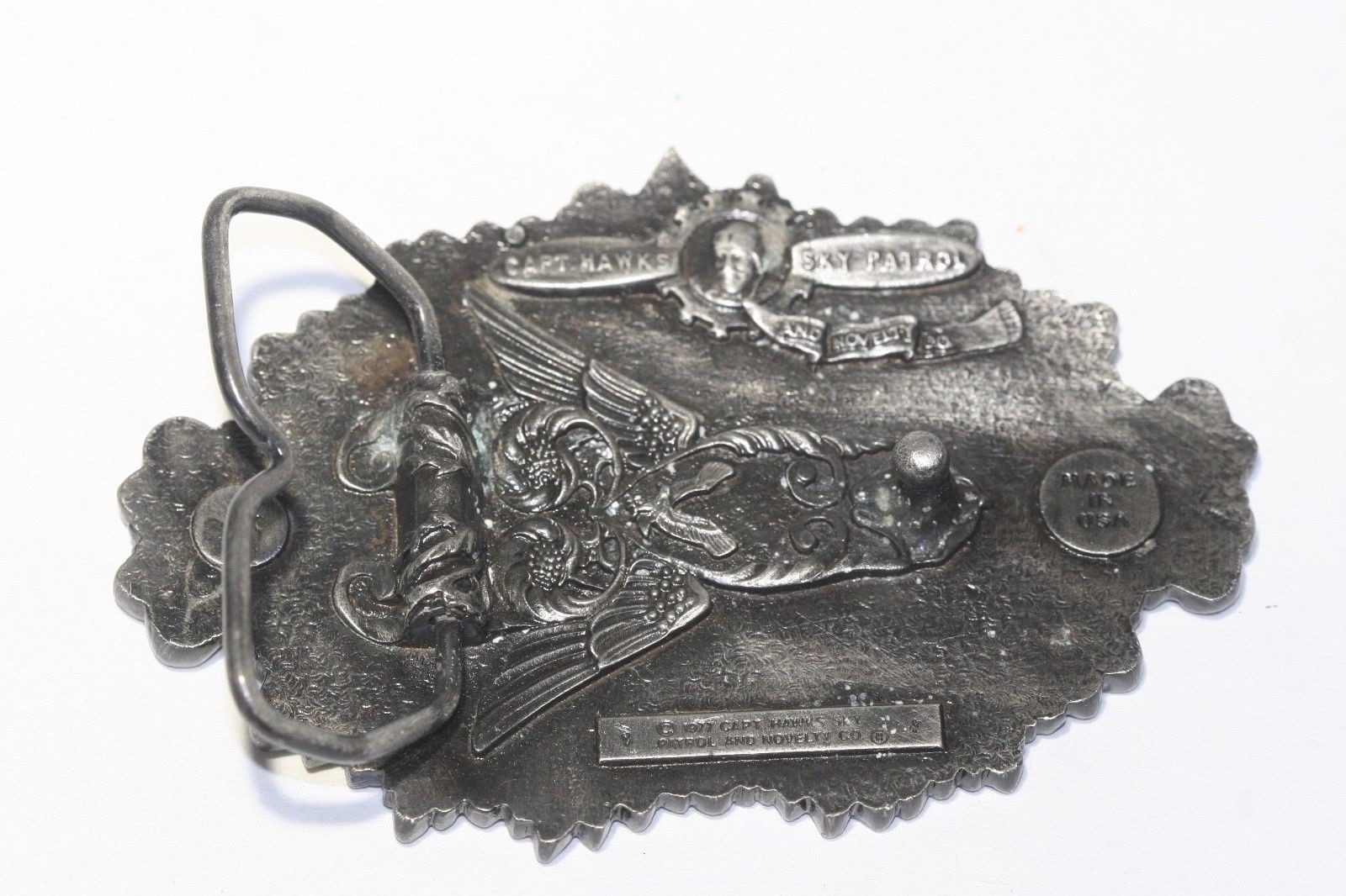 Rare Vintage 1977 Capt Hawks Sky Patrol A L Belt Buckle
