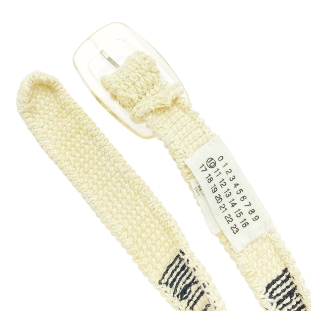 Maison Martin Margiela Clear Buckle Knit Belt Beige M Used