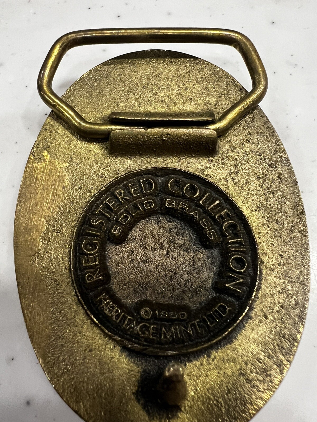 Steel, North Dakota 1881 Centennial Brass Belt Buckle Vintage 1980