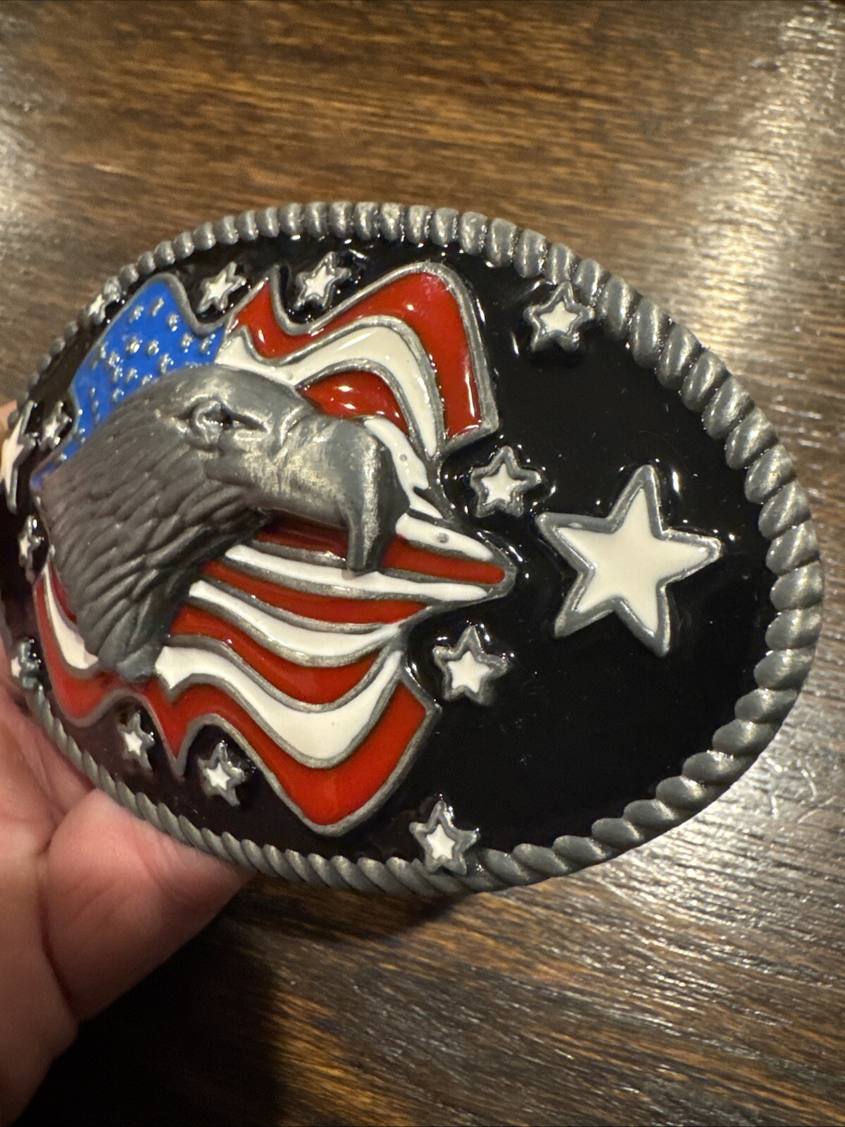 Bald Eagle Motorcycle Belt Buckle Cowboy Rodeo Collector American USA Patriot