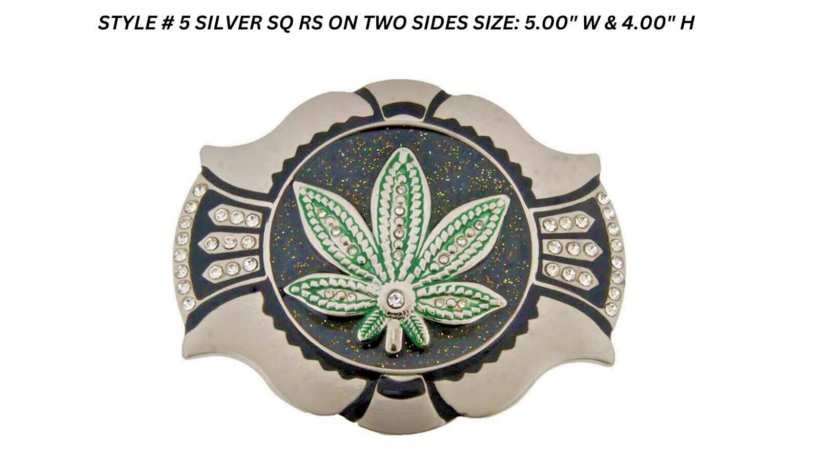 Reggae Rasta Belt Buckle New Men Women Silver Metal Fashion Green Leaves Style