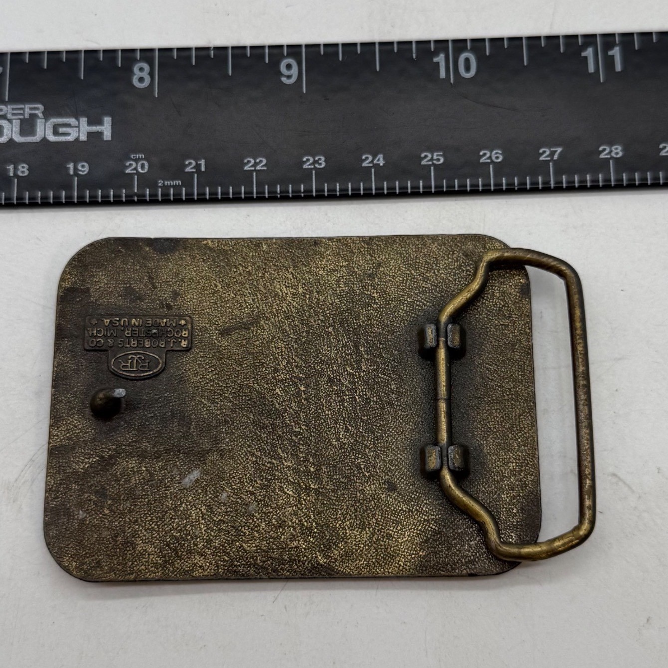 Vintage NAPA Bearings Belt Buckle RJ Roberts USA Brass Tone Automotive Promo