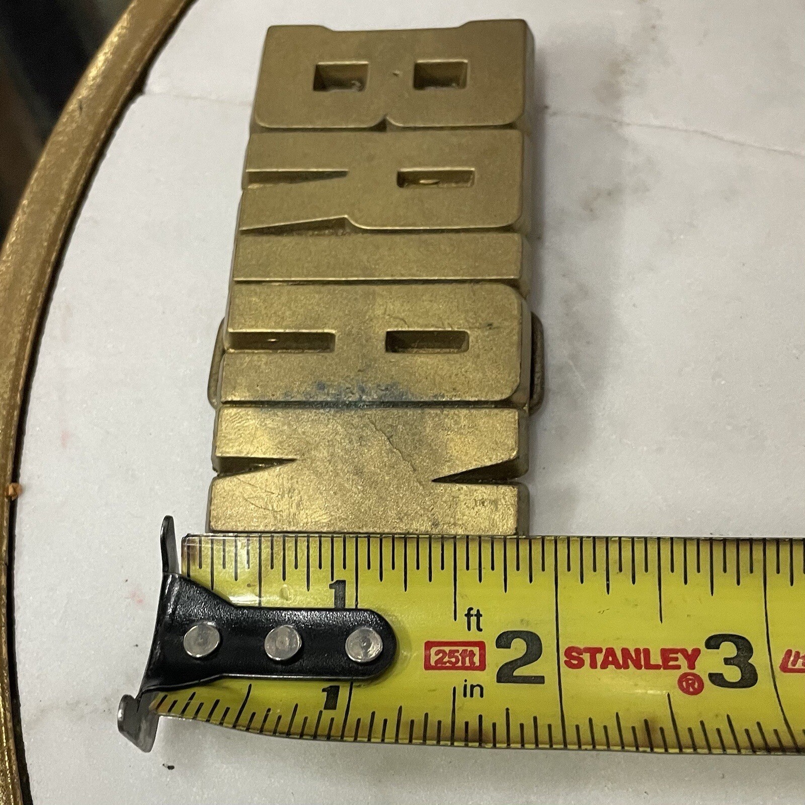 Vintage 70&rsquo;s ~ BRIAN ~ Antique Brass ~ USA Handcrafted ROYP Belt Buckle ~