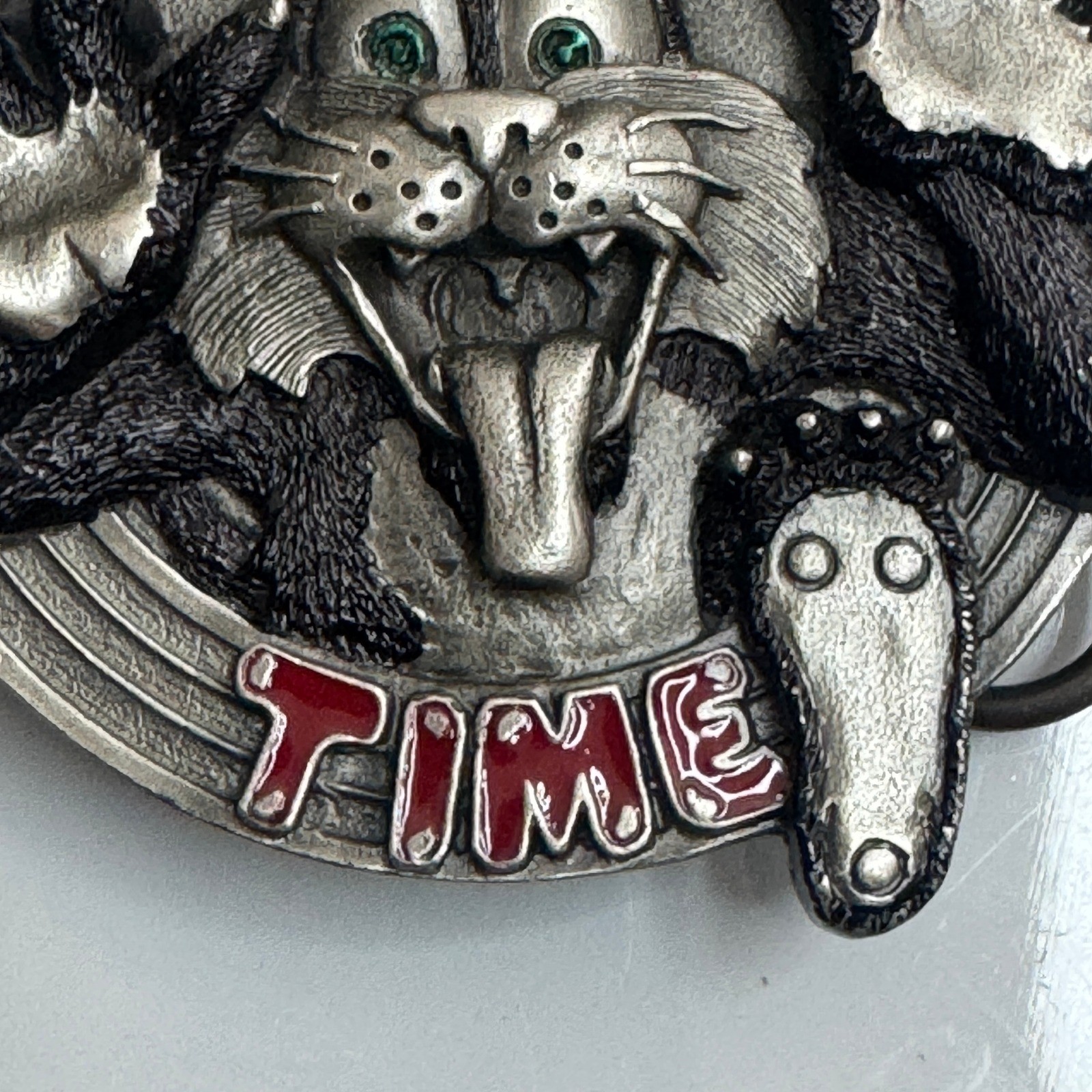 Bergamot 1994 Toon Time Cat Belt Buckle Pewter Made in USA G 77