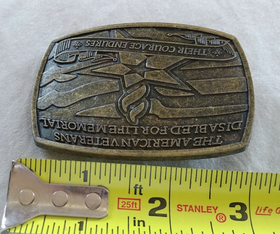 AMERICAN VETERANS DISABLED FOR LIFE MEMORIAL COURAGE 2007 SPONSOR BELT BUCKLE