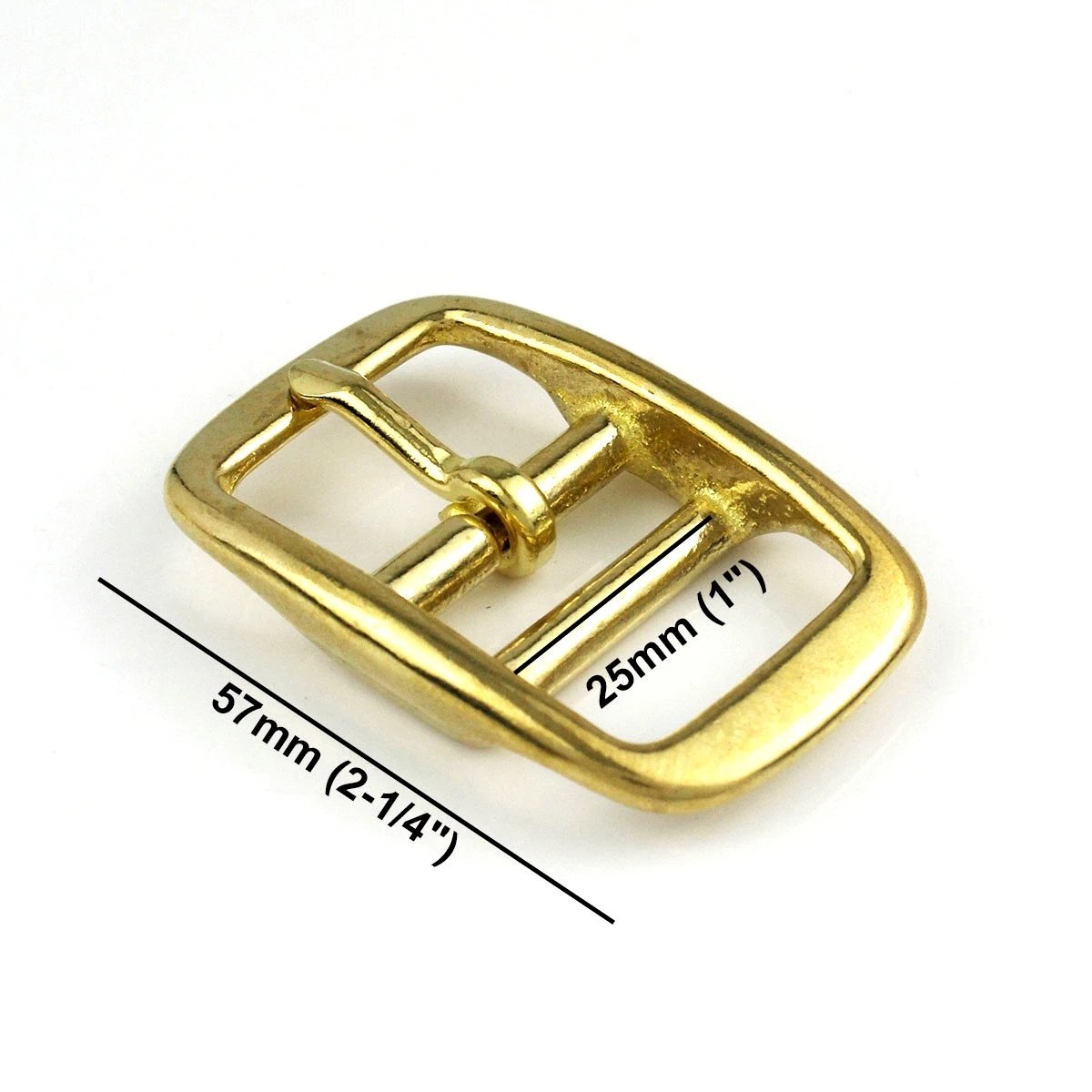 1Pcs Solid Brass Belt Buckle Middle Center Bar Single Pin Belt Buckle Leather Cr