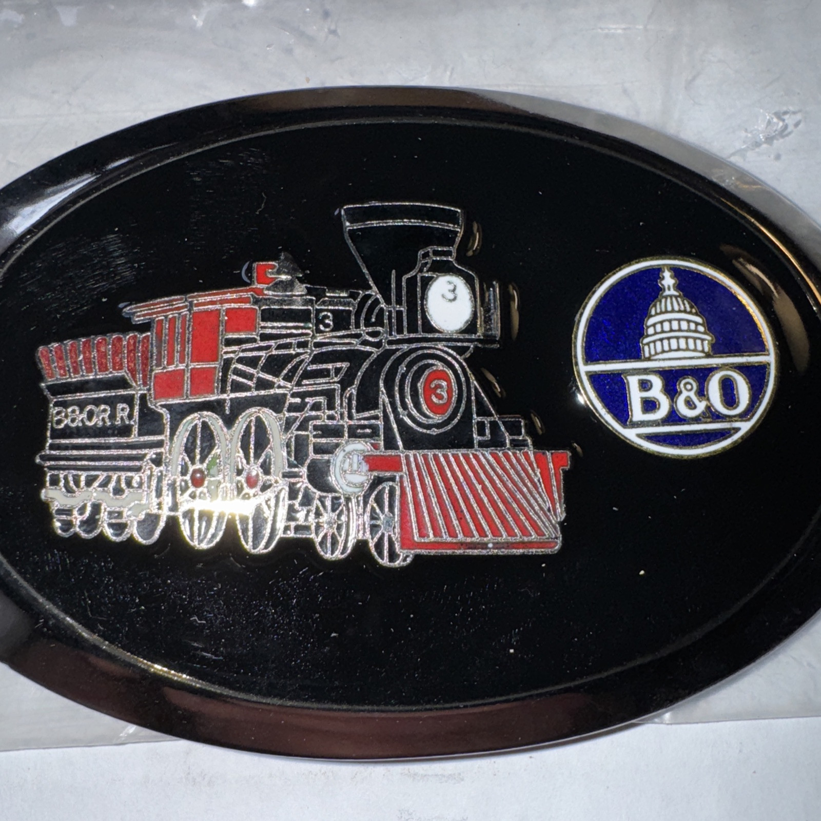 B&O Locomotive Engine RAILROAD BELT BUCKLE Rare Free Shipping