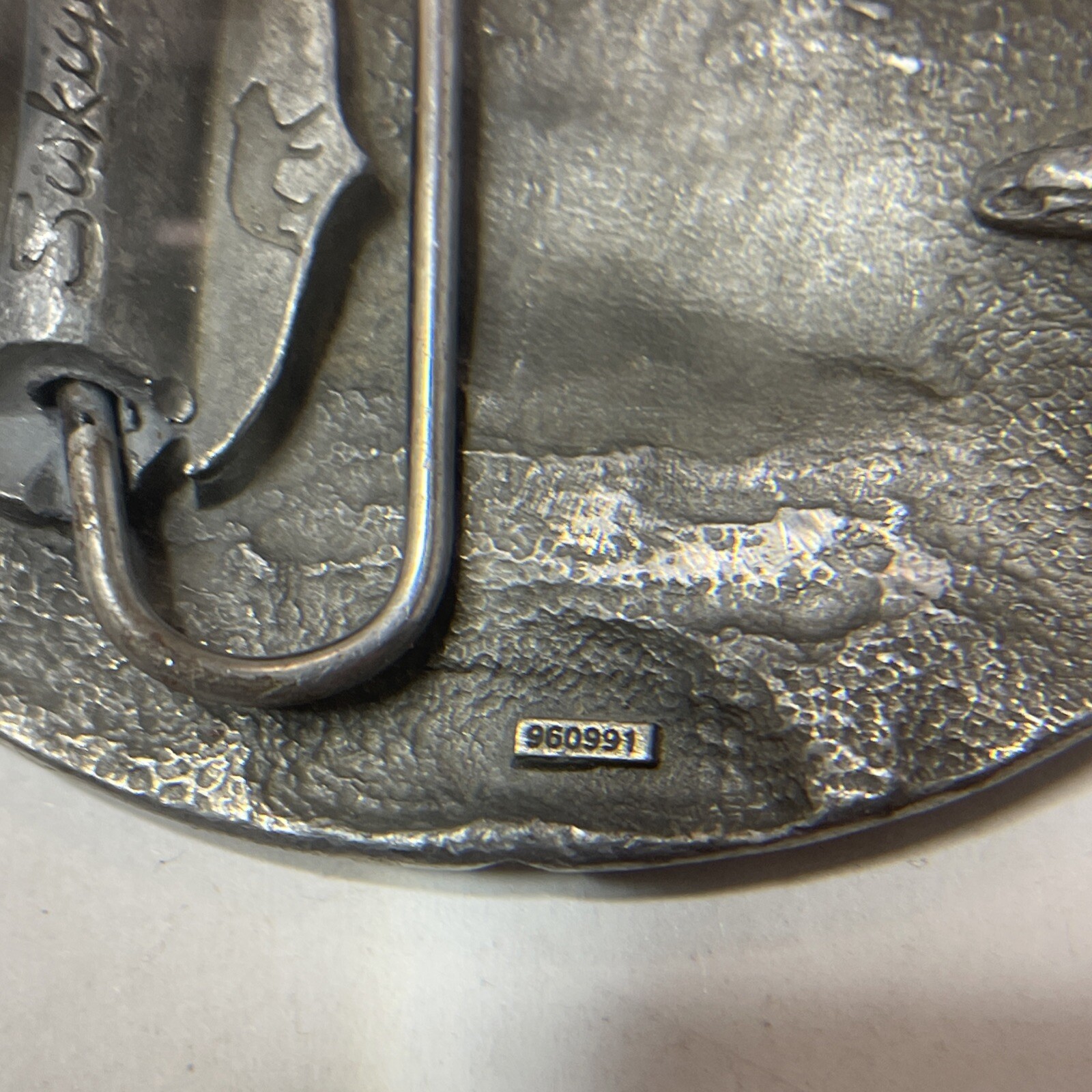 End Of Trail Men’s Belt Buckle By Siskiyou Blue Color Made In USA 1995
