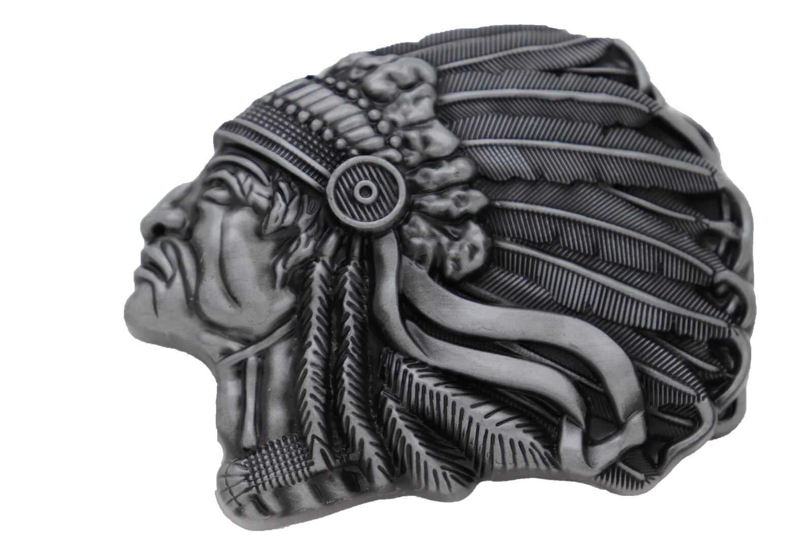 New Men Antique Dark Silver Metal Buckle Native American Indian Fashion Jewelry