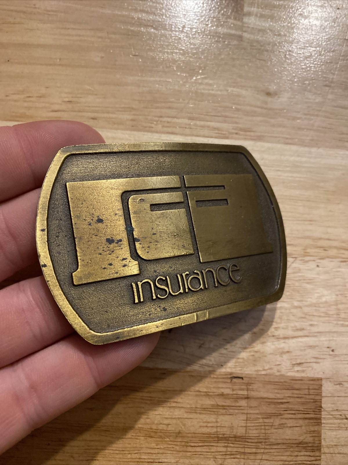 RCA Insurance Vintage Belt Buckle Brass Original 1/4LB+ Man Cave Fashion Decor