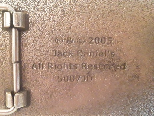 Jack Daniel&rsquo;s Old No.7 2005 Silver Metal Belt Buckle With Rope Style Border