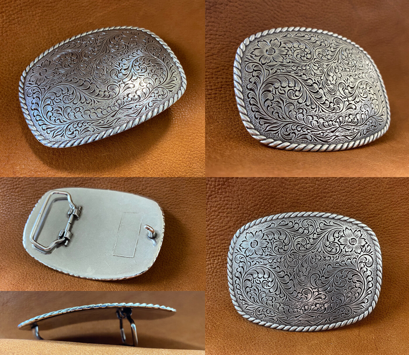 Western Antique Floral Engraved Rope Edge Design Belt Buckle fits 1-1/2&Prime;(38mm)