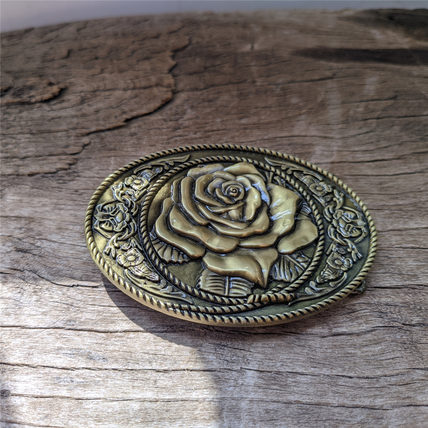 Copper Rose Belt Buckle – Western Cowboys Belt Buckle – Mens Womens Belt Buckle