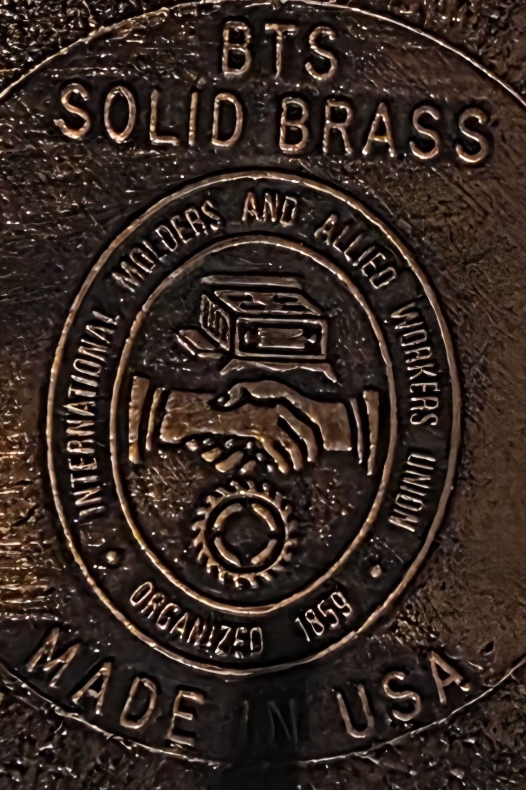 Vintage Metal Belt Buckle, Brass, Sheet Metal Workers International Association