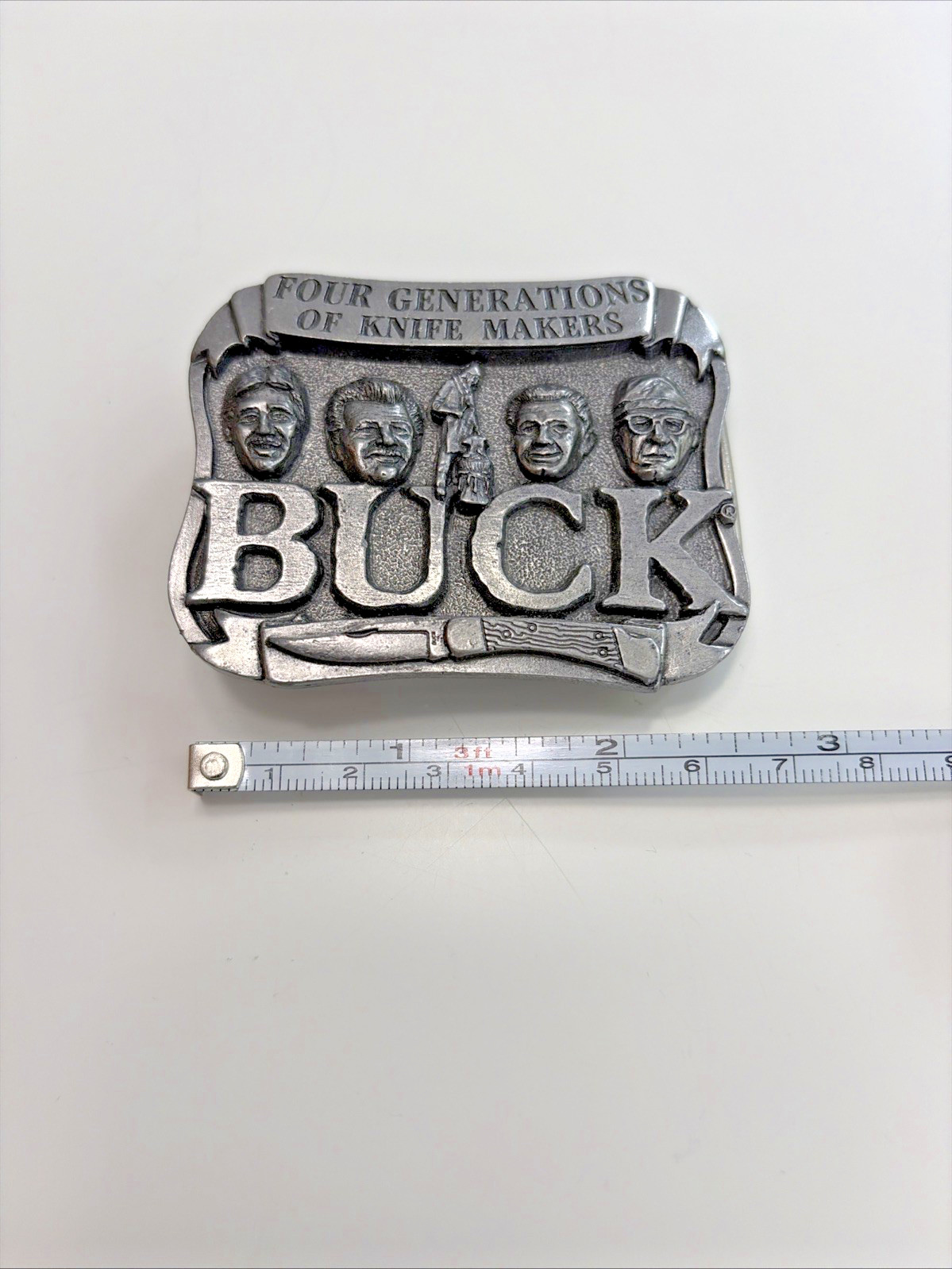 Vintage Buck Knives Belt Buckle Four Generations Of Knife Makers 950566