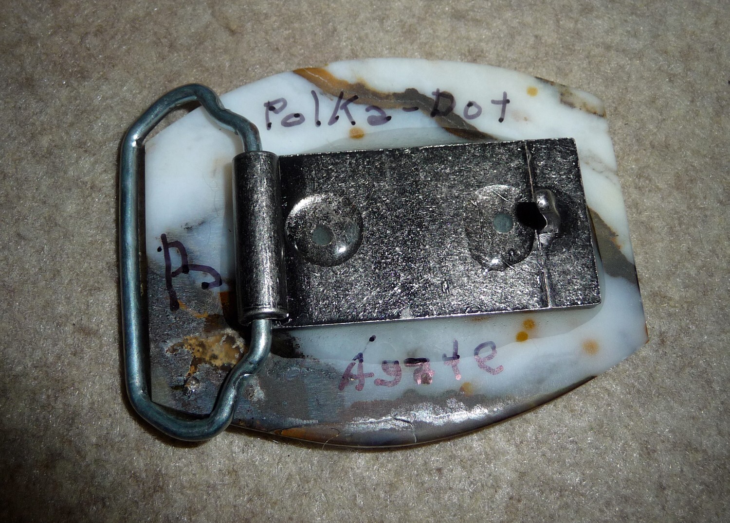 Polka Dot Jasper Handcrafted Buckle & Bola set Natural stone