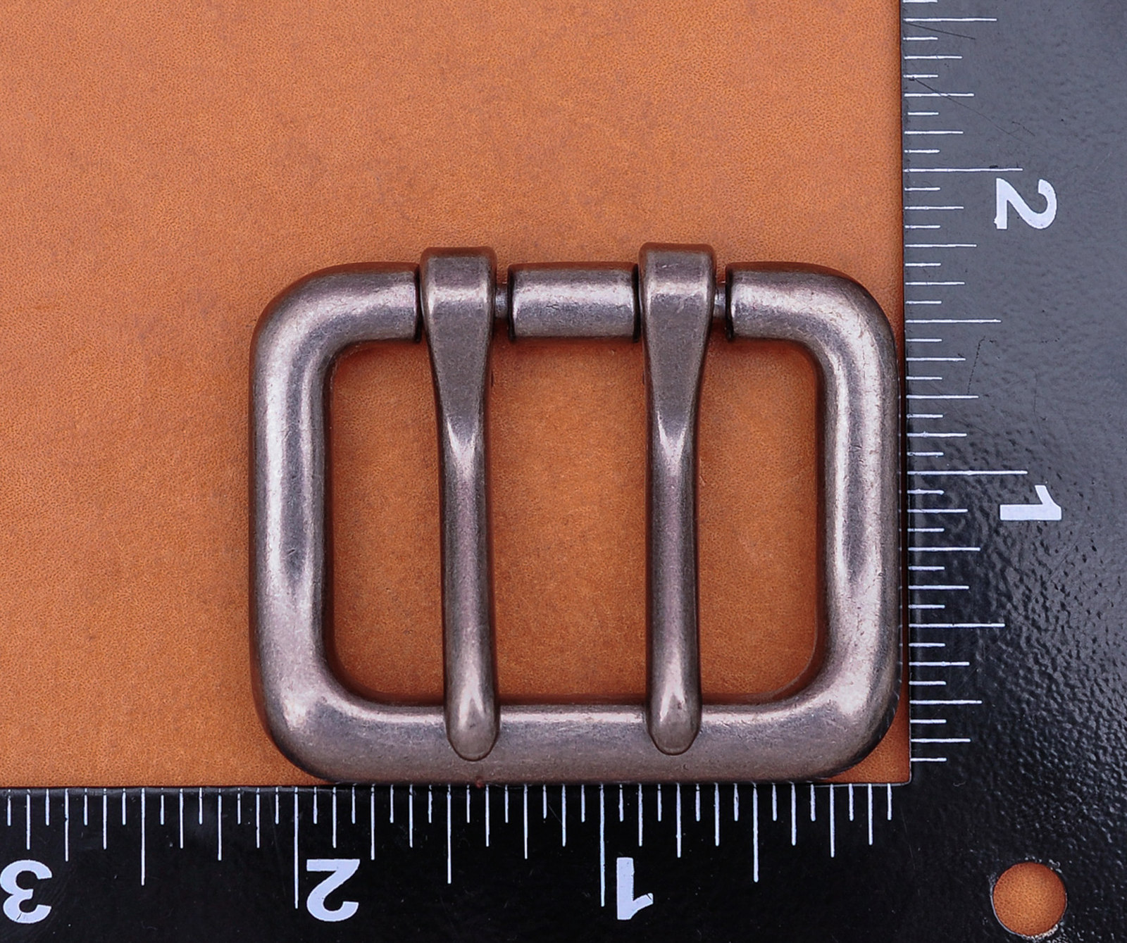 Men Heavy Duty Double Tongue Pin Prong Belt Buckle Fits 40MM Belt Strap Silver