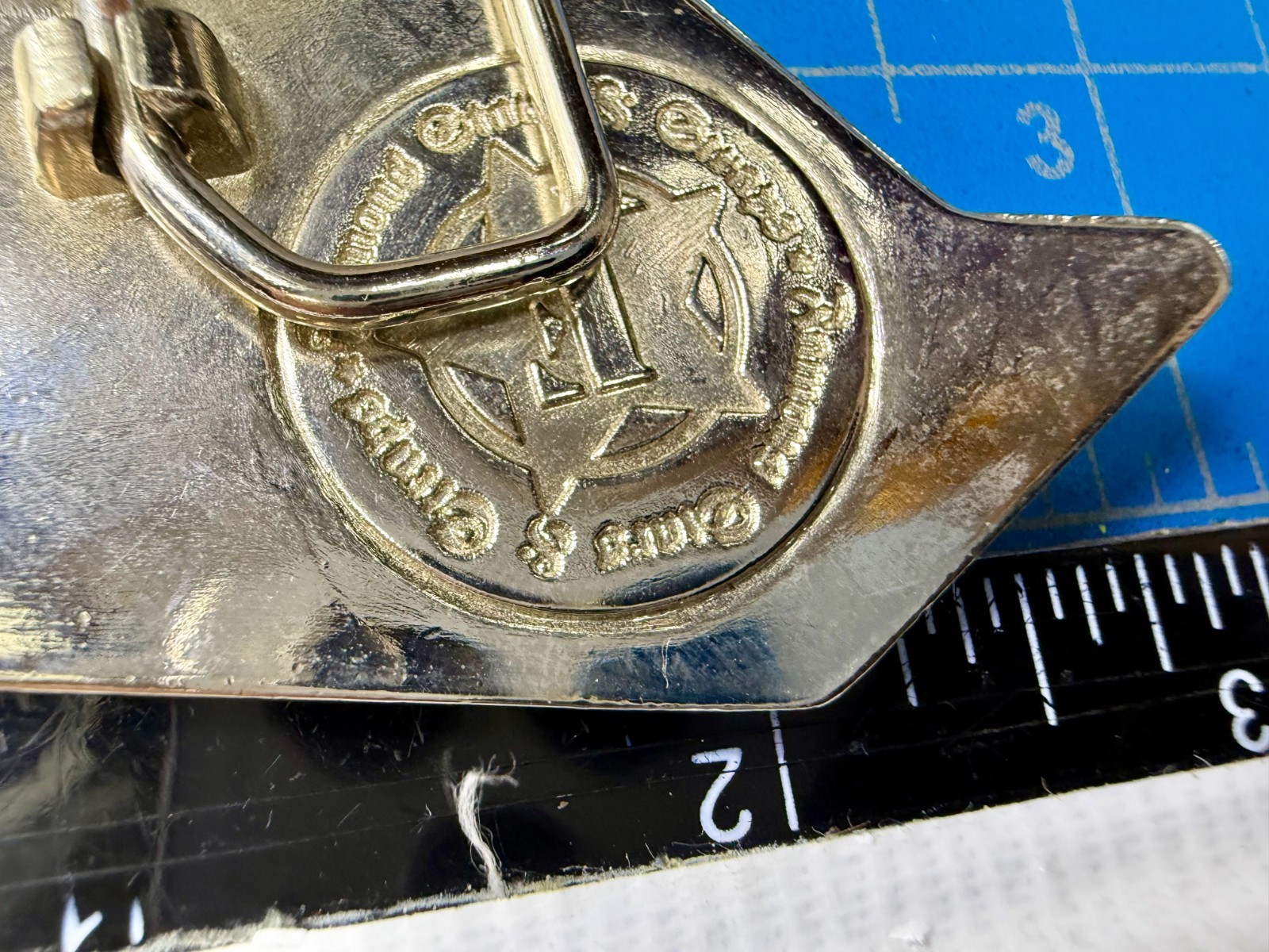 Famous Stars and Straps F Logo Belt Buckle Silver Black Metal Y2K