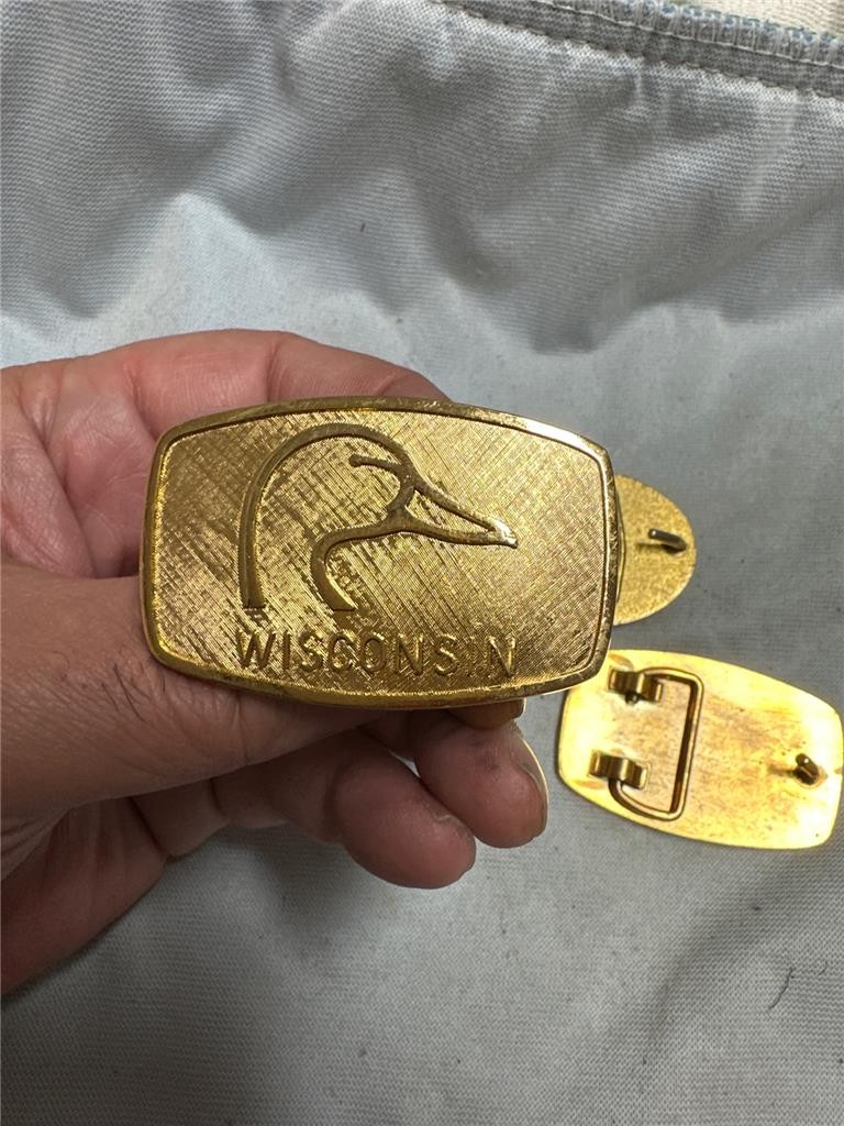 Vintage Ducks Unlimited Belt Buckle Lot of Three Buckles Wisconsin