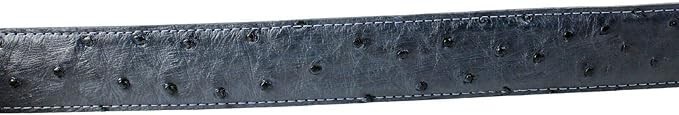 Genuine Exotic Full Quill Ostrich Skin Western Belt with Removable Buckle – Blue