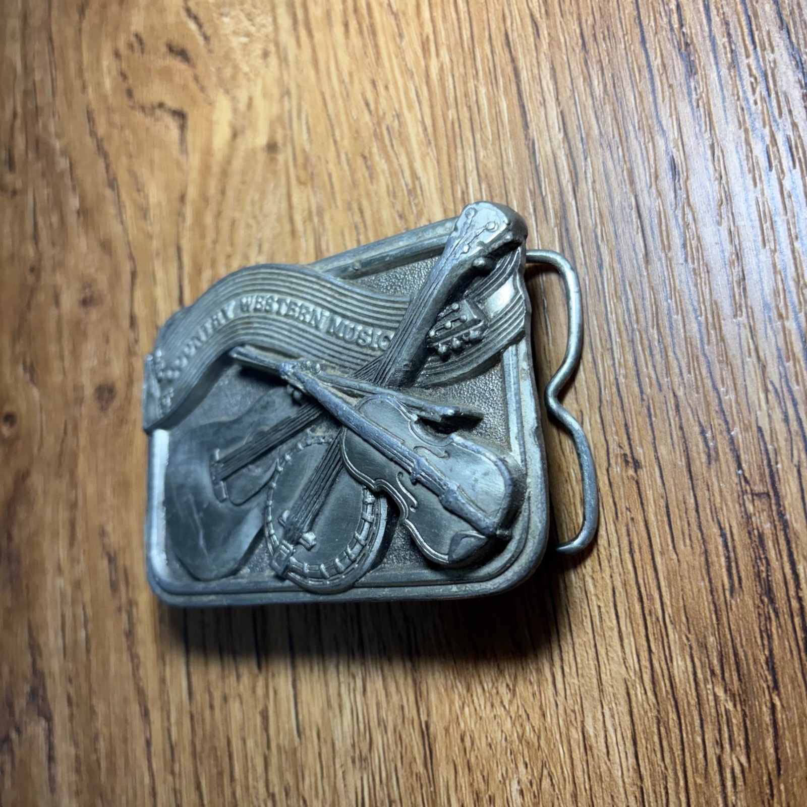 Vintage 1984 Bergamot Brass Works Country Western Music Belt Buckle USA Made