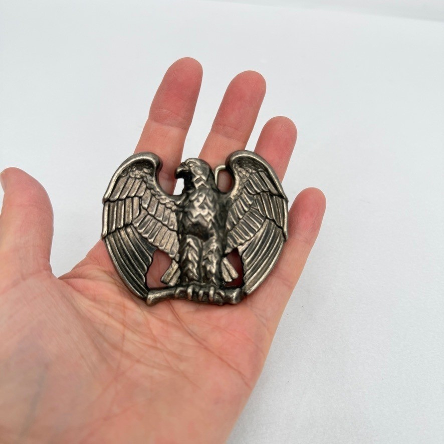Avon Vintage Belt Buckle American Eagle Bird Western Biker Silver Federal Style