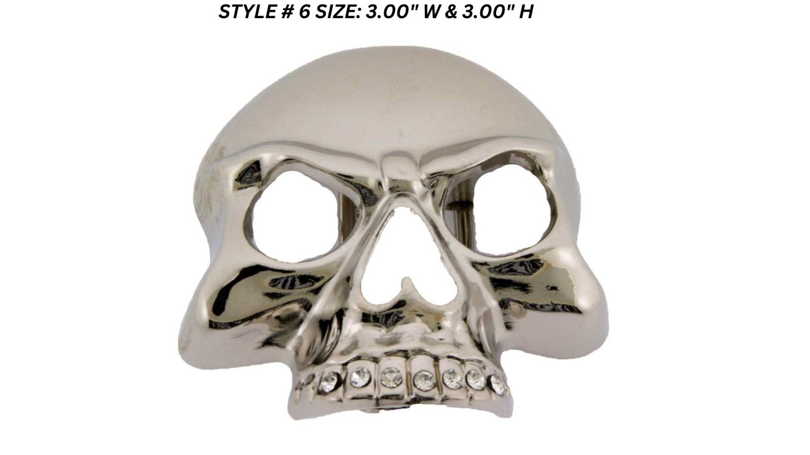 Skull Belt Buckle Tattoo Mens Women Silver Metal Blinged Halloween Party Costume