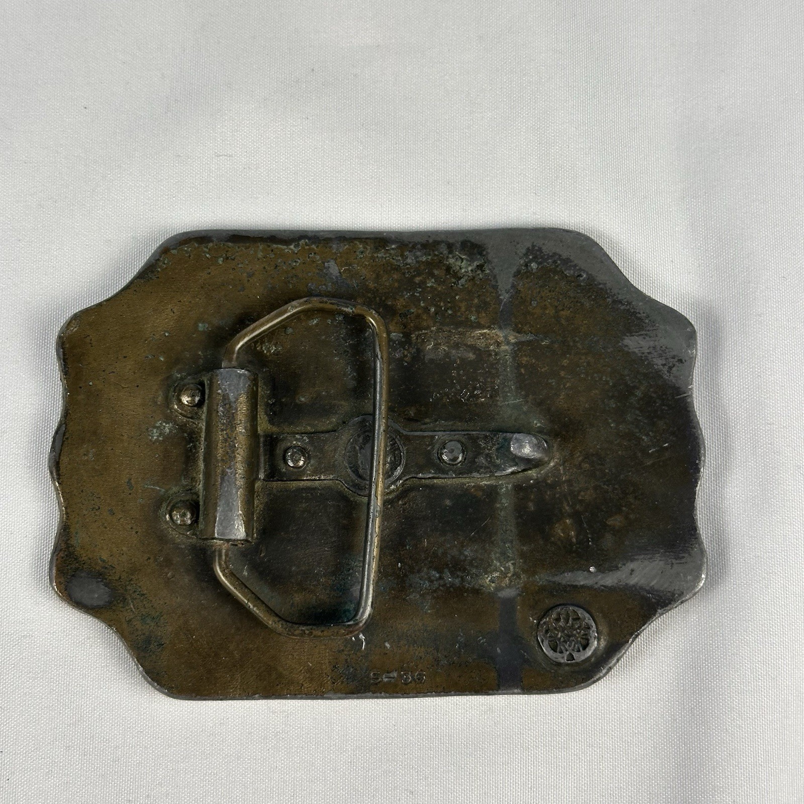 Vintage Bergamot Brass Works America’s Heroes Fire Dept Boston Brass Belt Buckle