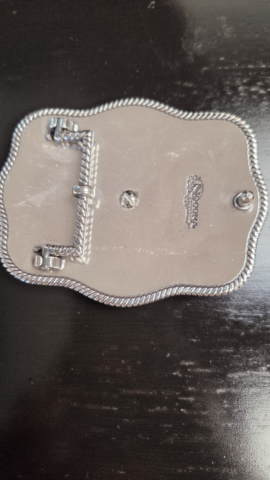 Nocona Men&rsquo;s Rectangle Rope Edge Steer Skull Boxed Buckle