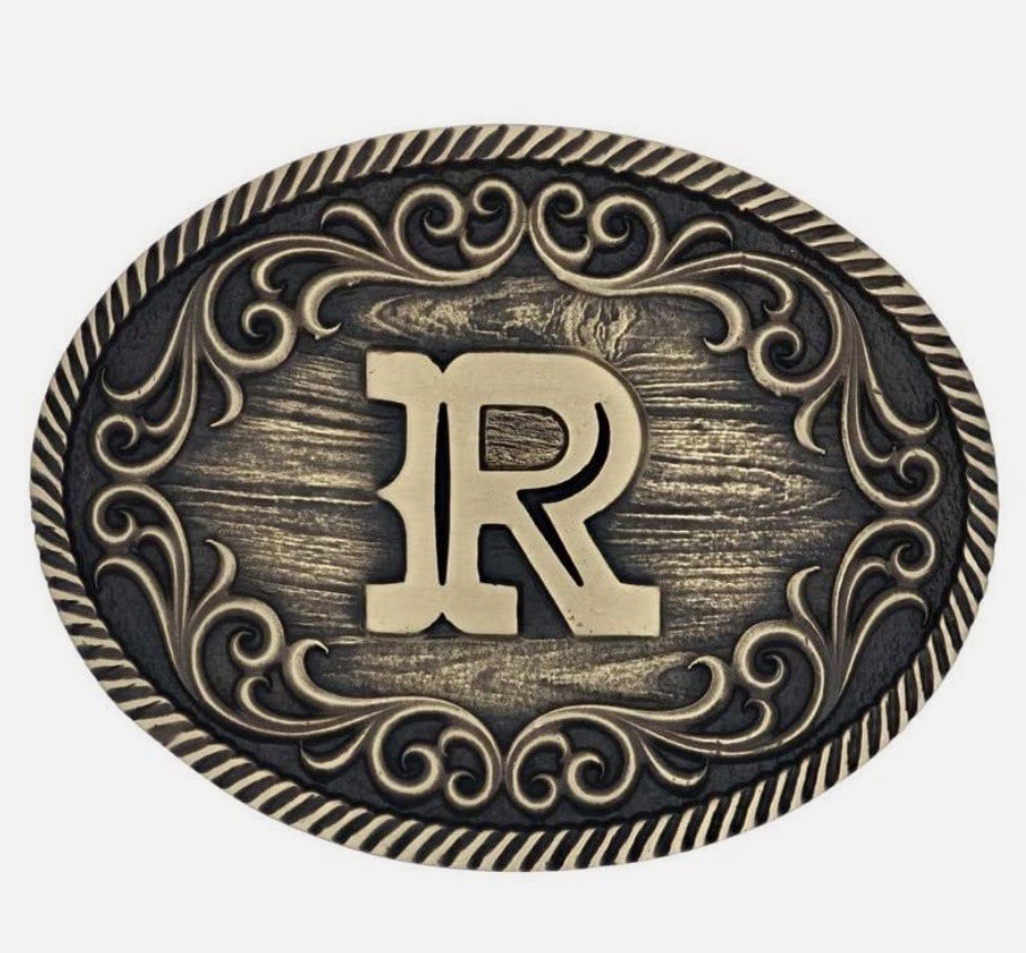 Montana Silversmiths Filigree Initial R Attitude Belt Buckle New In Box