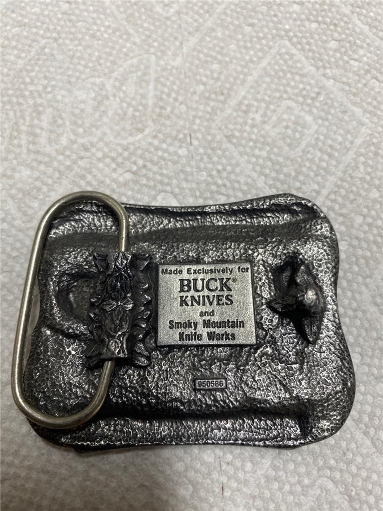 Vintage Buck Knife Belt Buckle, Four Generations of Knife Makers