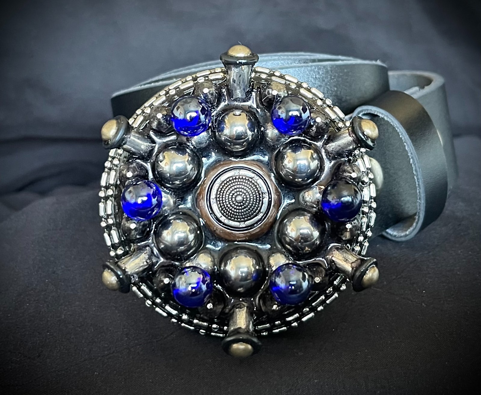 “Orbital Pressure” New OOAK Industrial Belt Buckle Blue Steel Darren McNeese