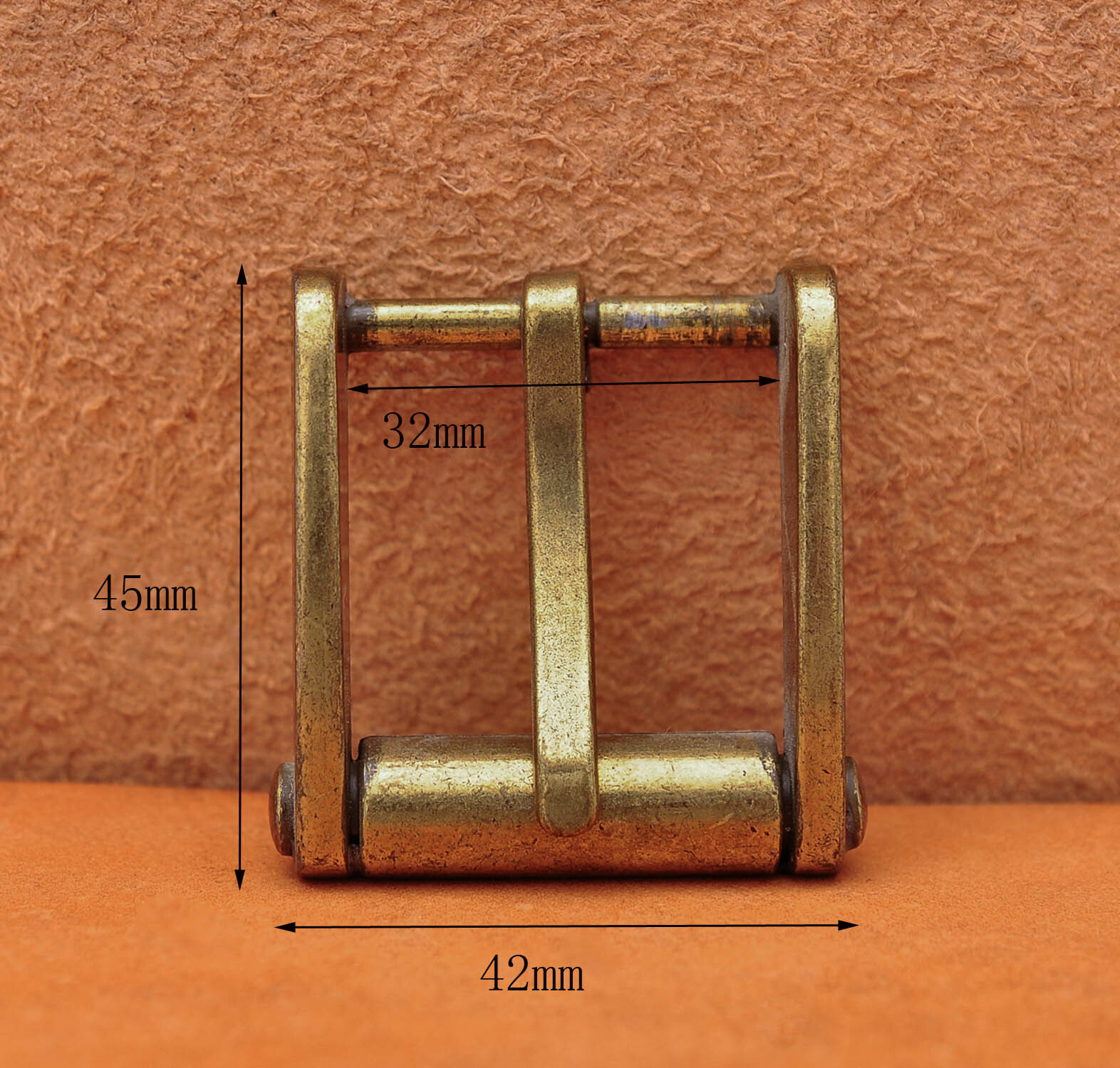 Novelty Mens Retro Solid Brass Single Prong Pin Metal Roller Belt Buckle 32mm