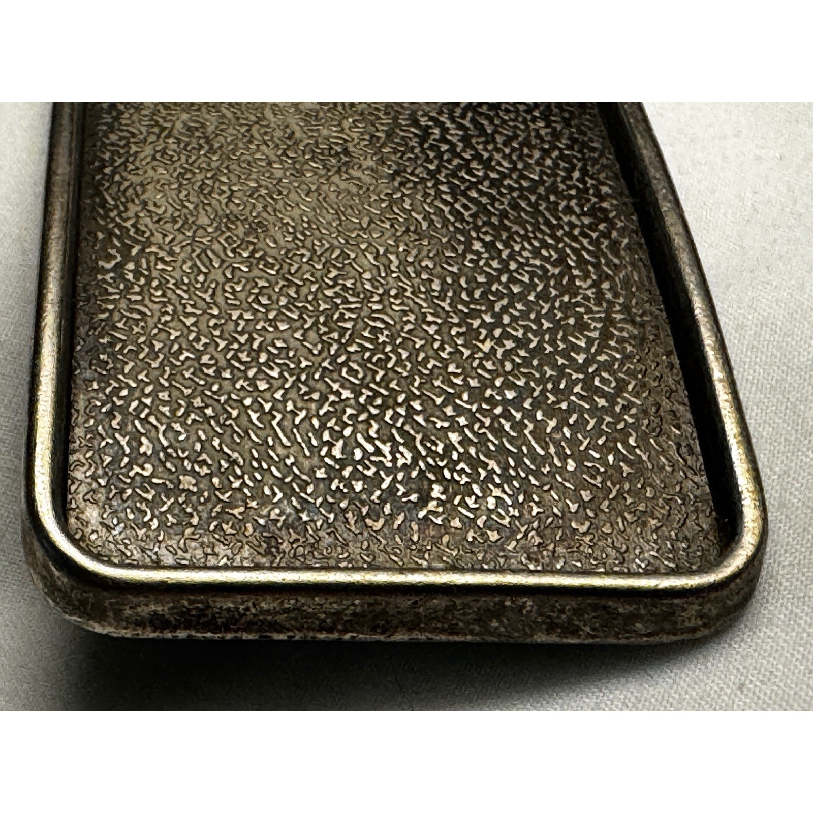 Textured Nugget Rectangle Belt Buckle Antiqued Silver Tone Western Style