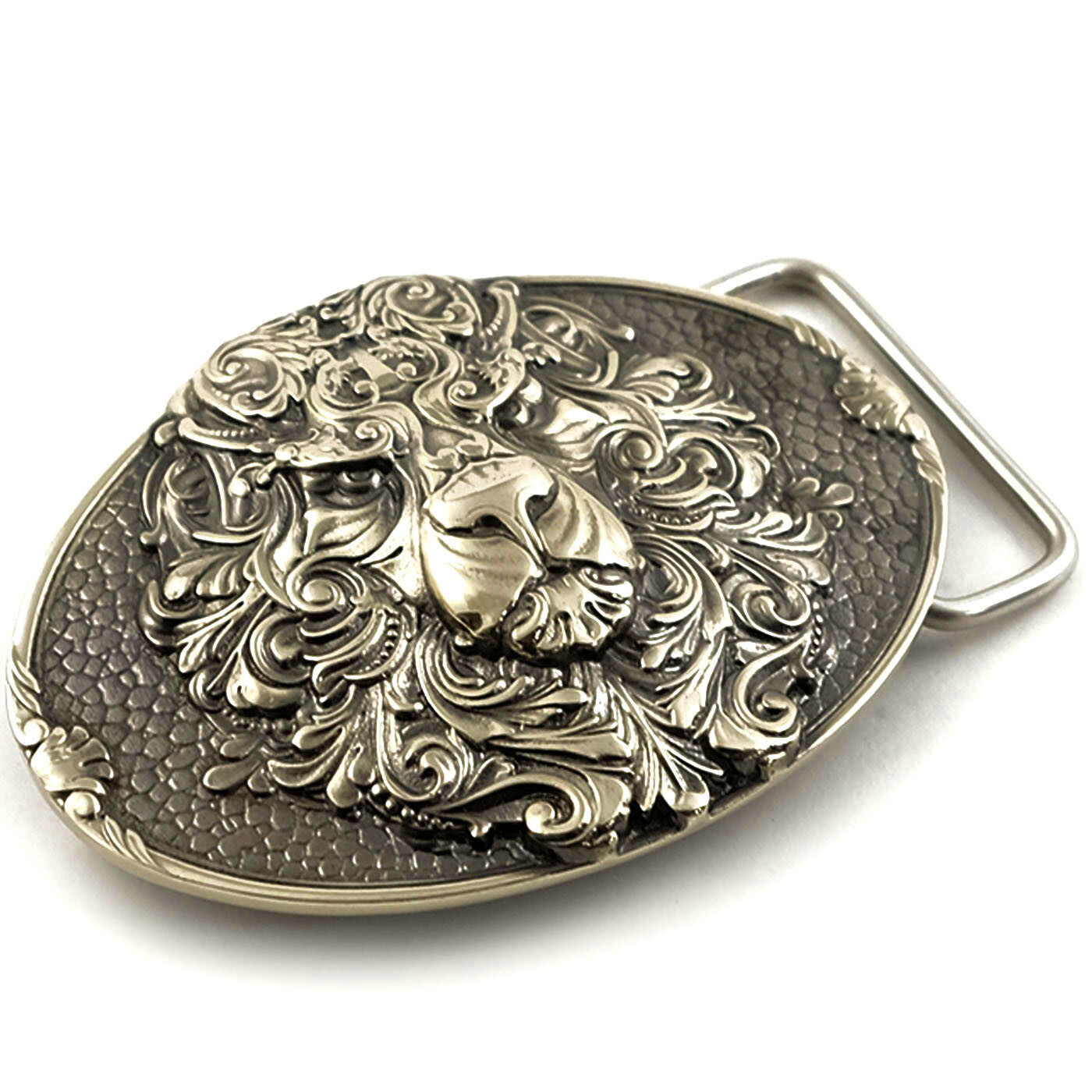 King Lion German silver belt buckle, Animal head, handmade lion belt buckle