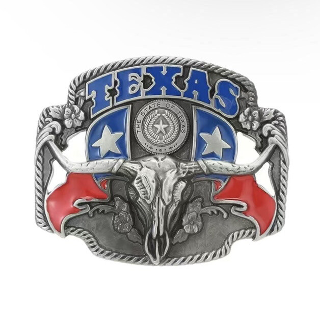 TEXAS Longhorn Flag Western Cowboy Novelty Belt Buckle State Of Texas