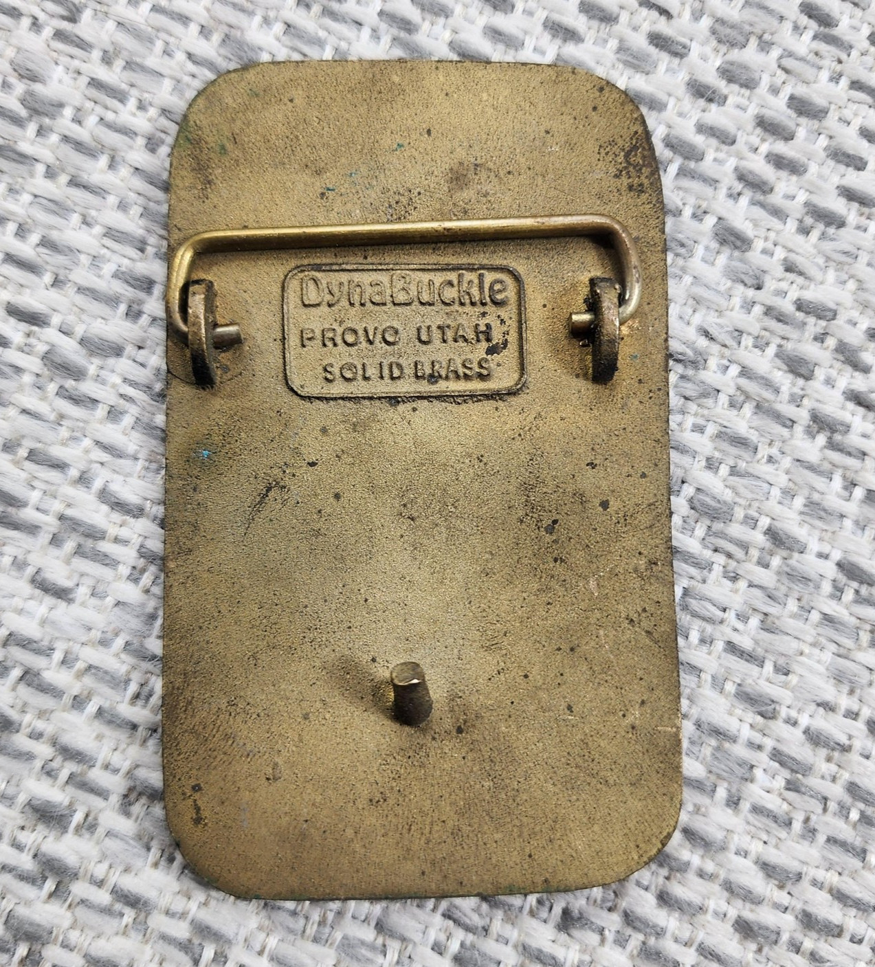 Vintage DynaBuckle Belt Buckle Mens Solid Brass Texas Turn Key Operators Oil
