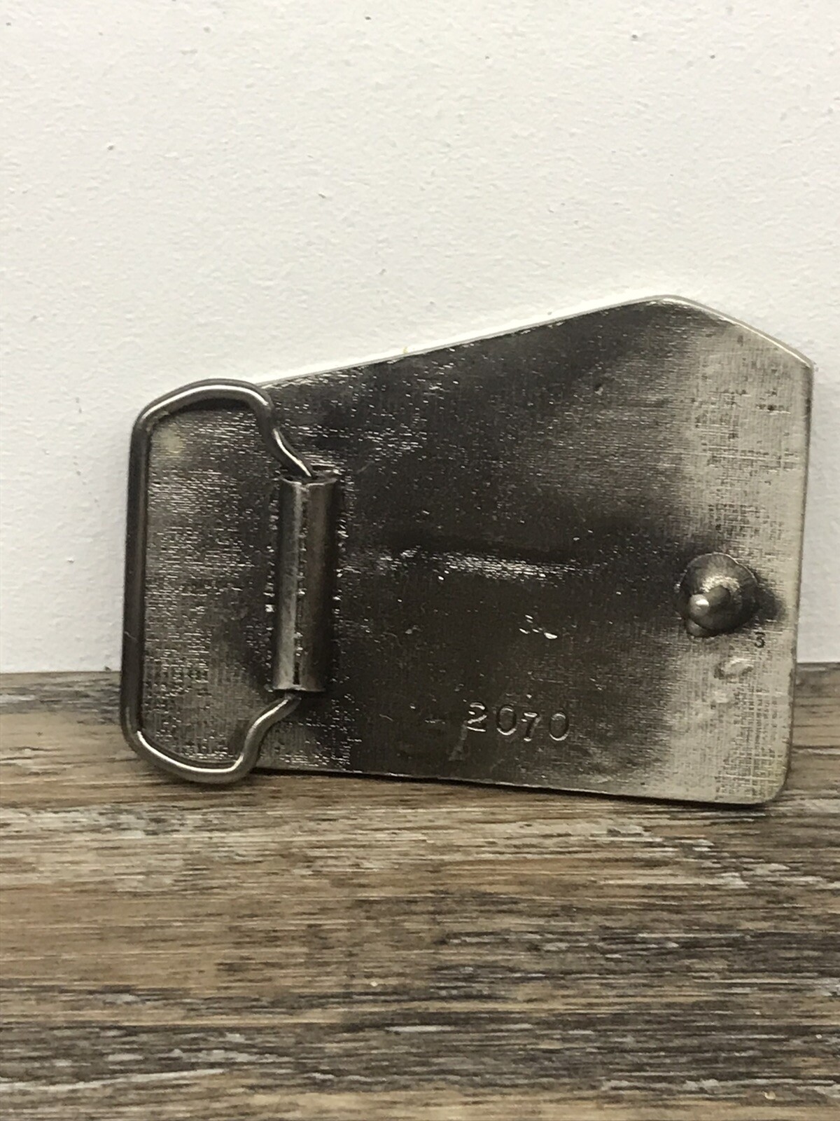 BELT BUCKLE LIMITED EDITION AMERICAN FIRE FIGHTER TRUCK LADDER SILVER TONE