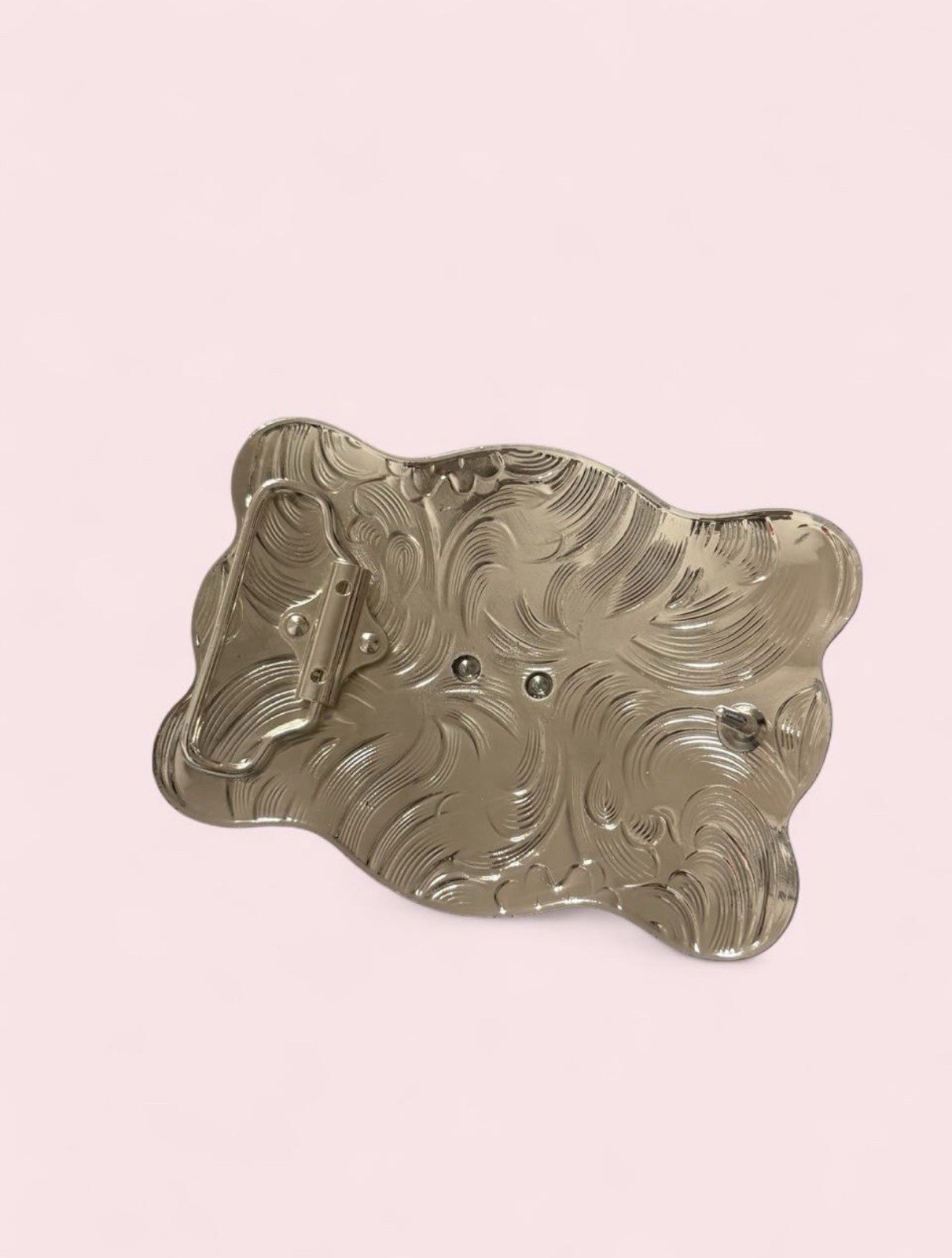 Decorative Longhorn Belt Buckle in Copper and Silver
