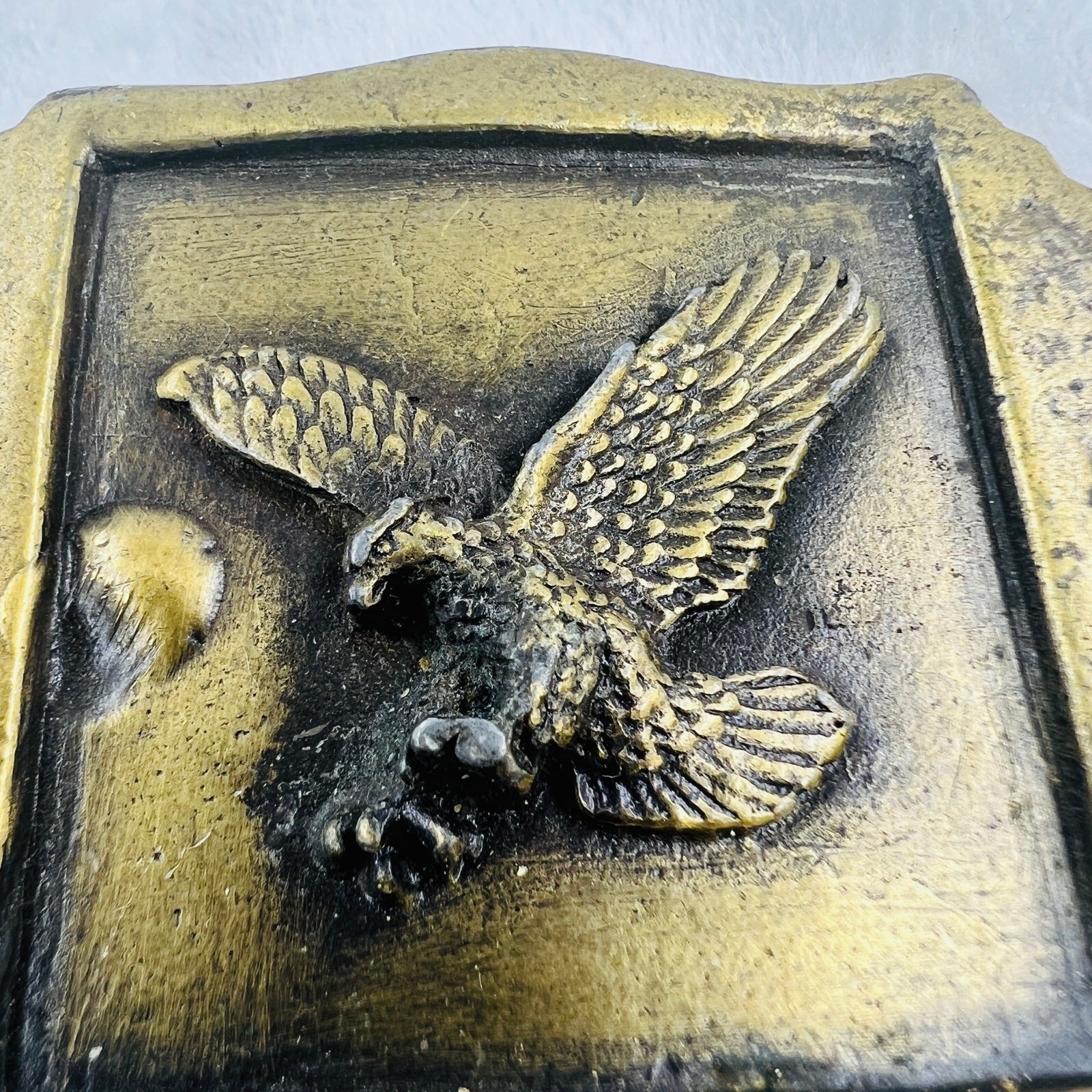 Vintage Solid Brass Eagle Belt Buckle Western Americana Biker Heavy Cast 4.06 oz