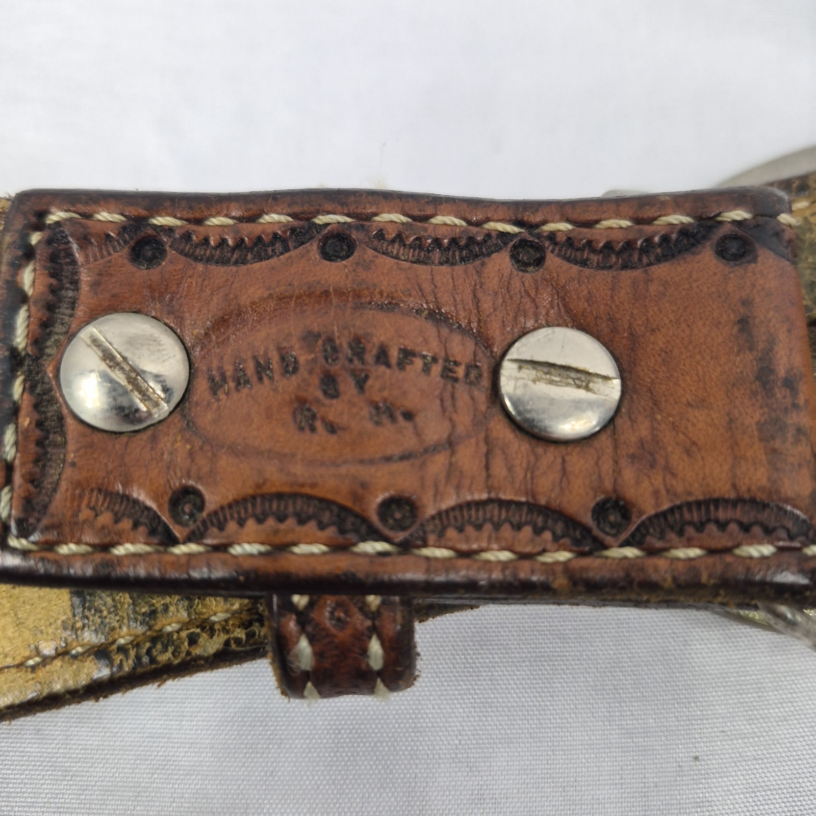 GWRRA 30th Eagle Biker Belt Buckle w/ Handmade Leather Belt USA Made Gold Wing