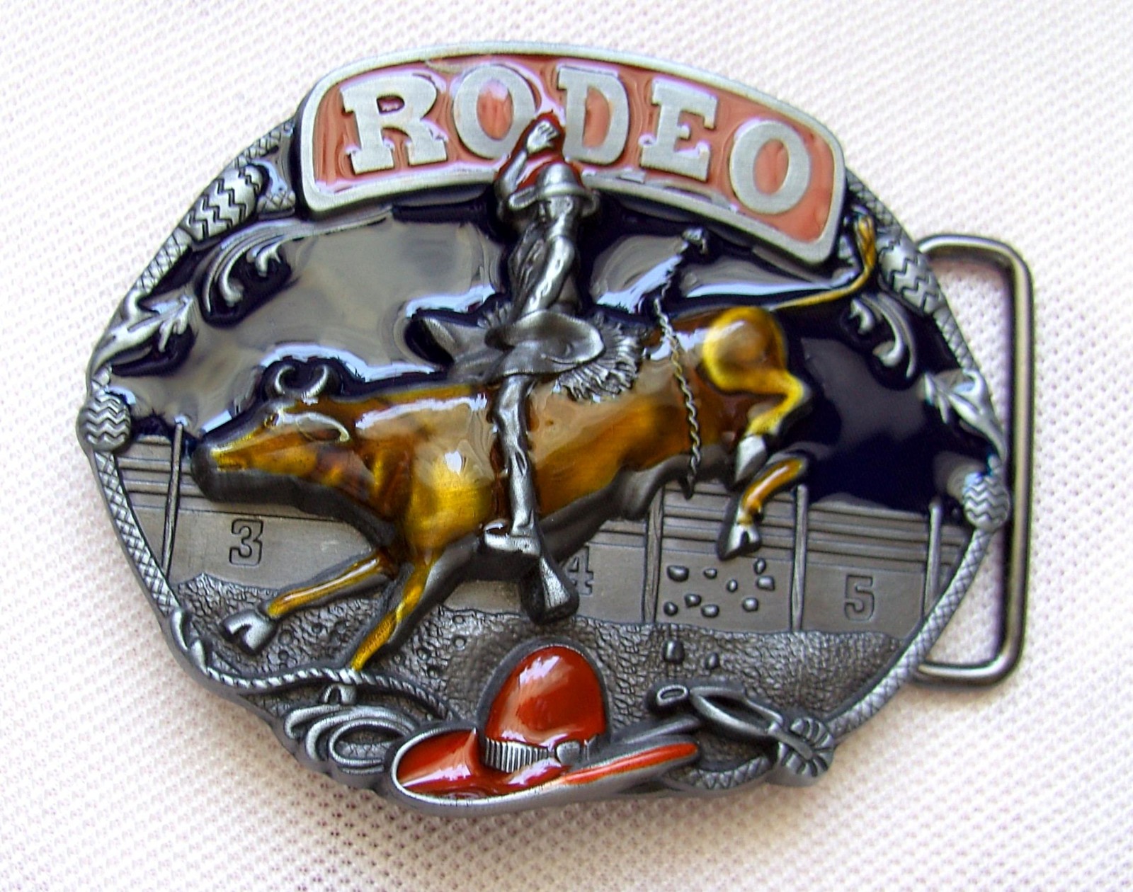 Belt buckle rodeo bull head bullriding longhorn steer metal belt buckle