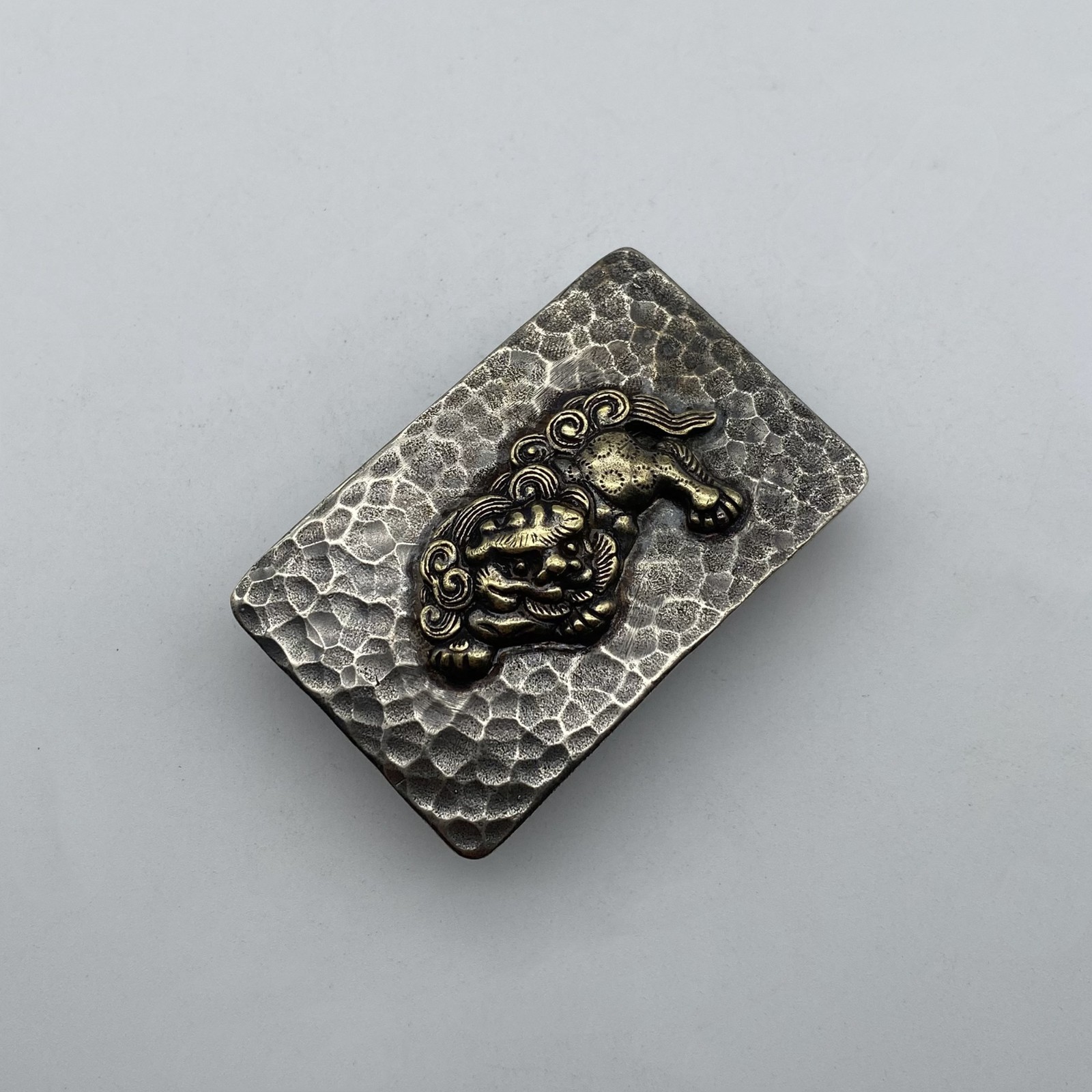 Vintage Old Silver Buckle,Mythology Kirin- Auspicious Beast,Belt Hardwares