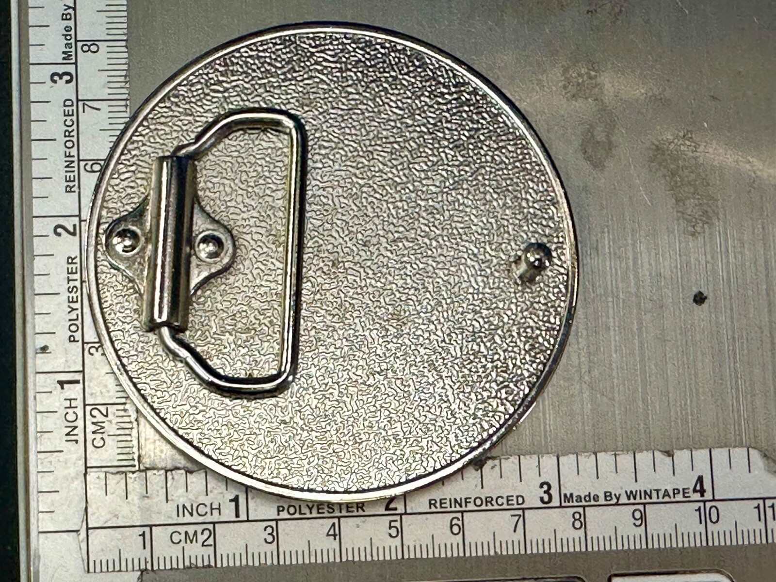 Enamel Round Iron Maltese Cross With Centered Silver Color Skull Belt Buckle