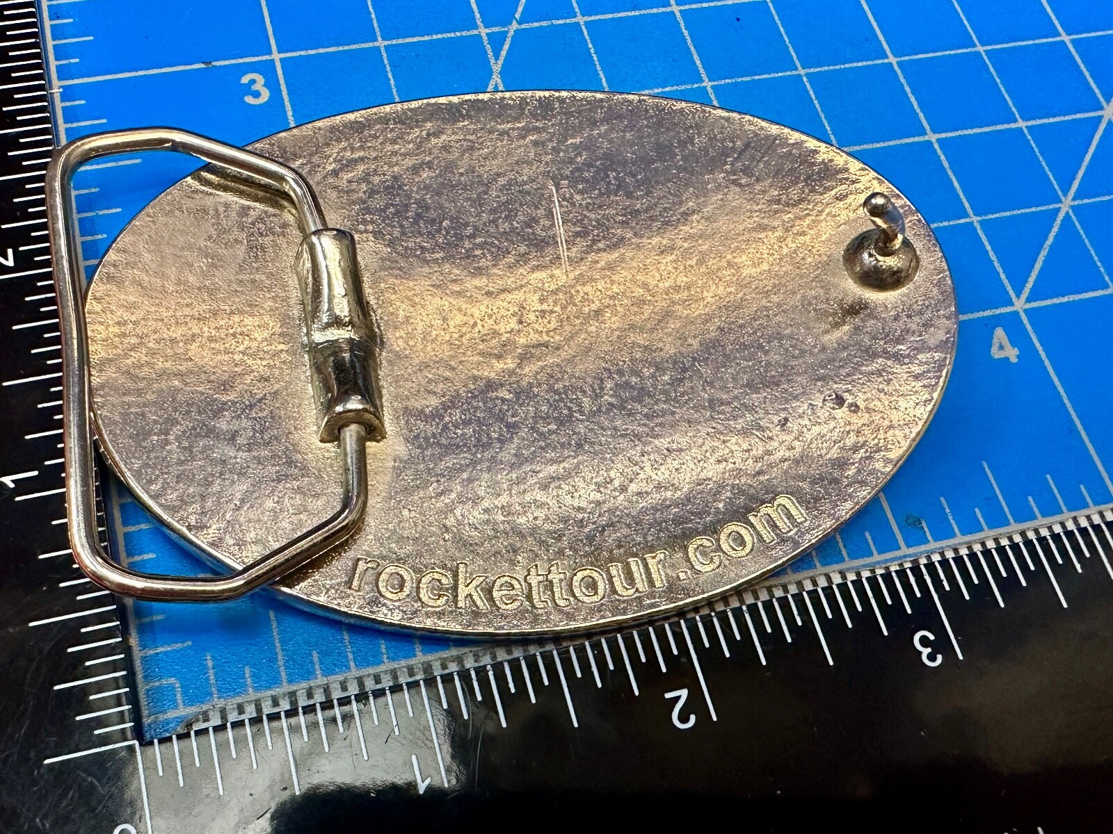 RF RT Company Logo? Vintage Red White & Blue Oval Vintage Belt Buckle