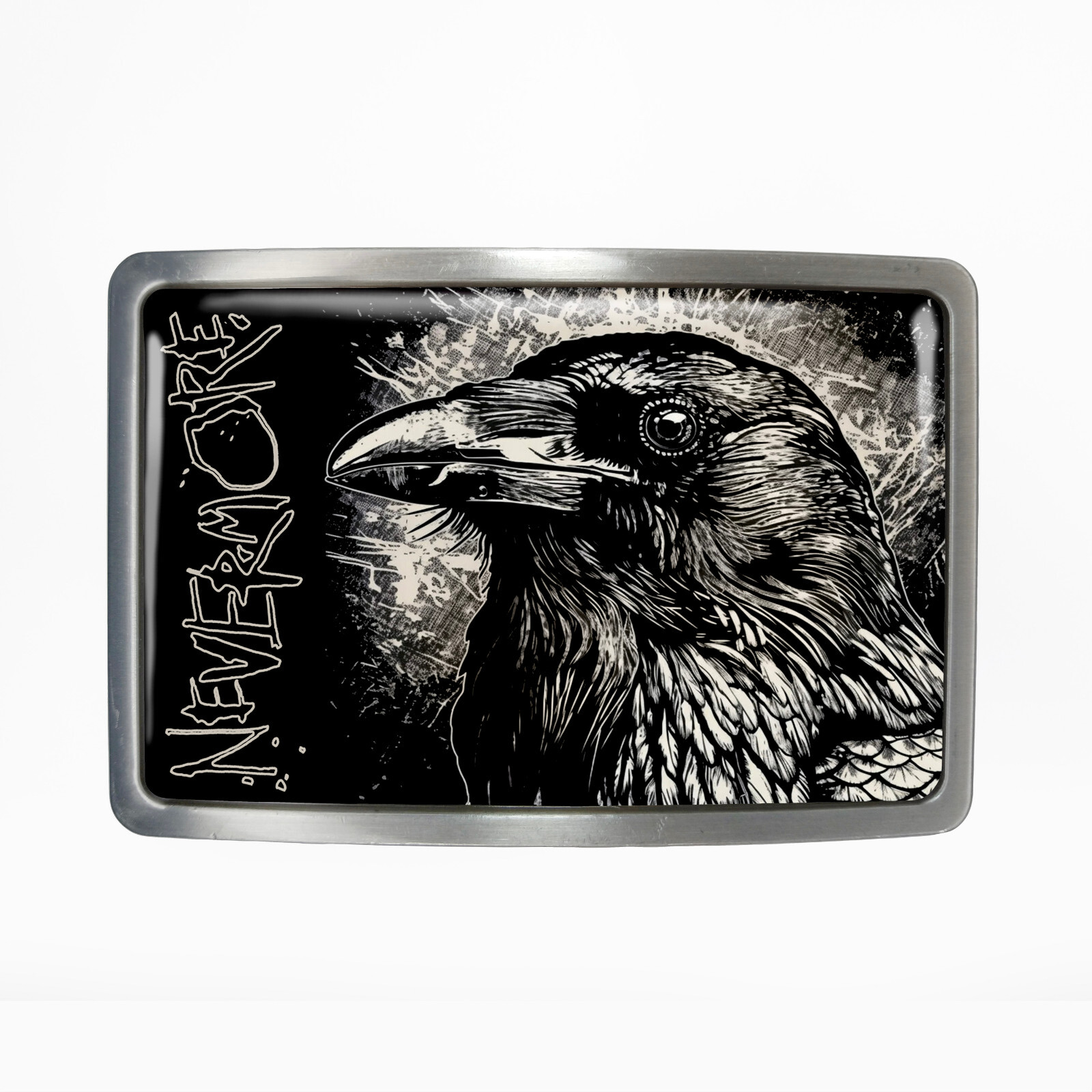 Nevermore Belt Buckle – Raven Crow Gothic Halloween Belt Buckle – 993-3